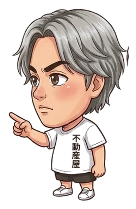 リノーズのキャラクター（指をさして説明）