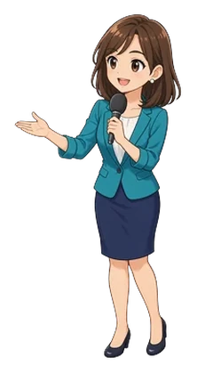 リノーズのキャラクター（ポイントを指さす）